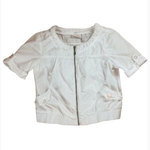 Chico’s lightweight short sleeve white jacket Size Small